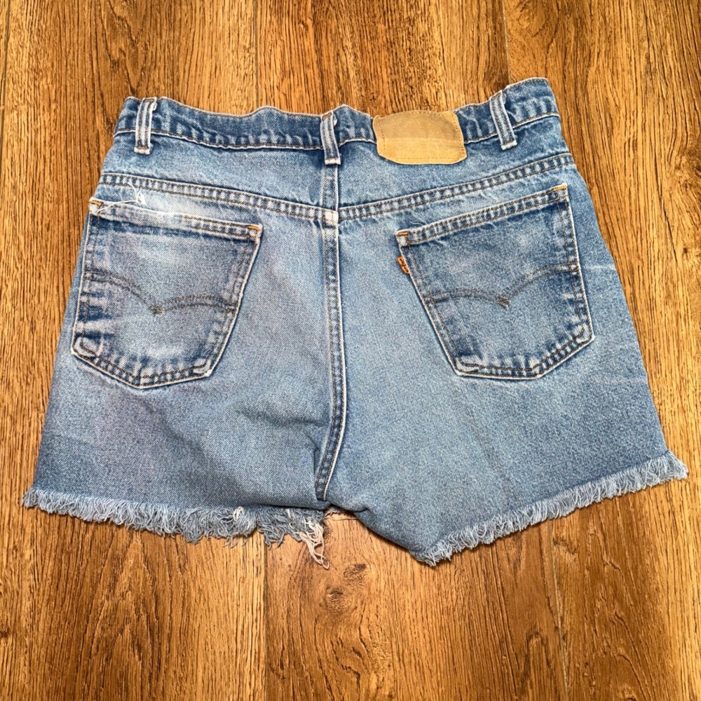 Vintage Levis Orange Tab Denim Cut Off Shorts Made in USA Womens 33 90s retro